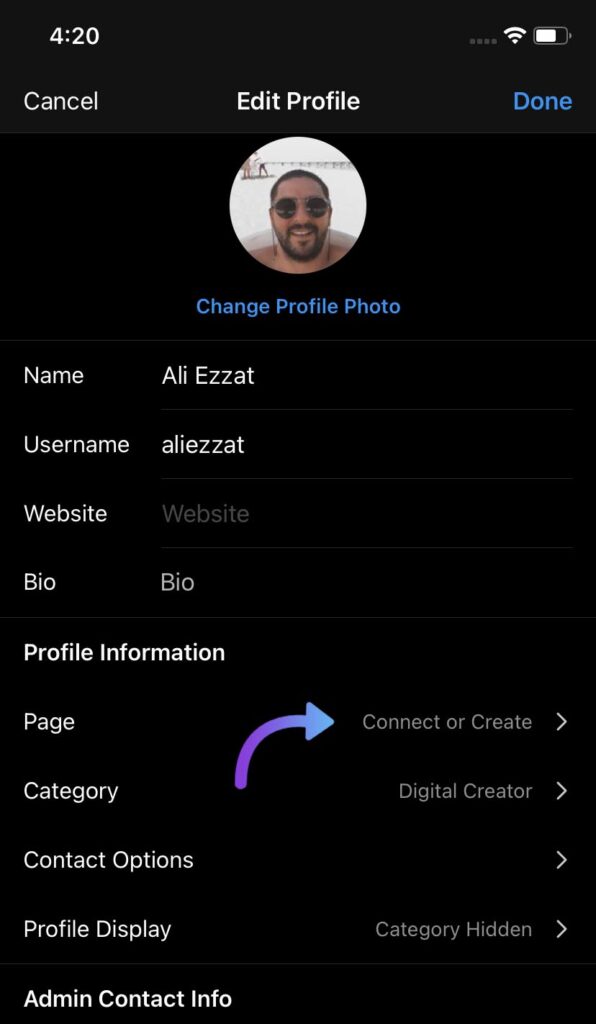 Instagram creator business account